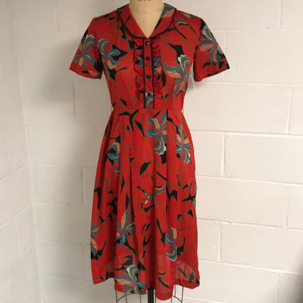70s Vintage Tropical Dress